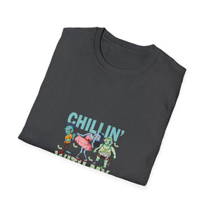 Chilling With My Creeps Halloween- Dancing Ghost Halloween Tee