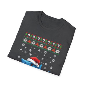 Shark Christmas Santa Hat Ugly Christmas Sweater Unisex Softstyle T-Shirt