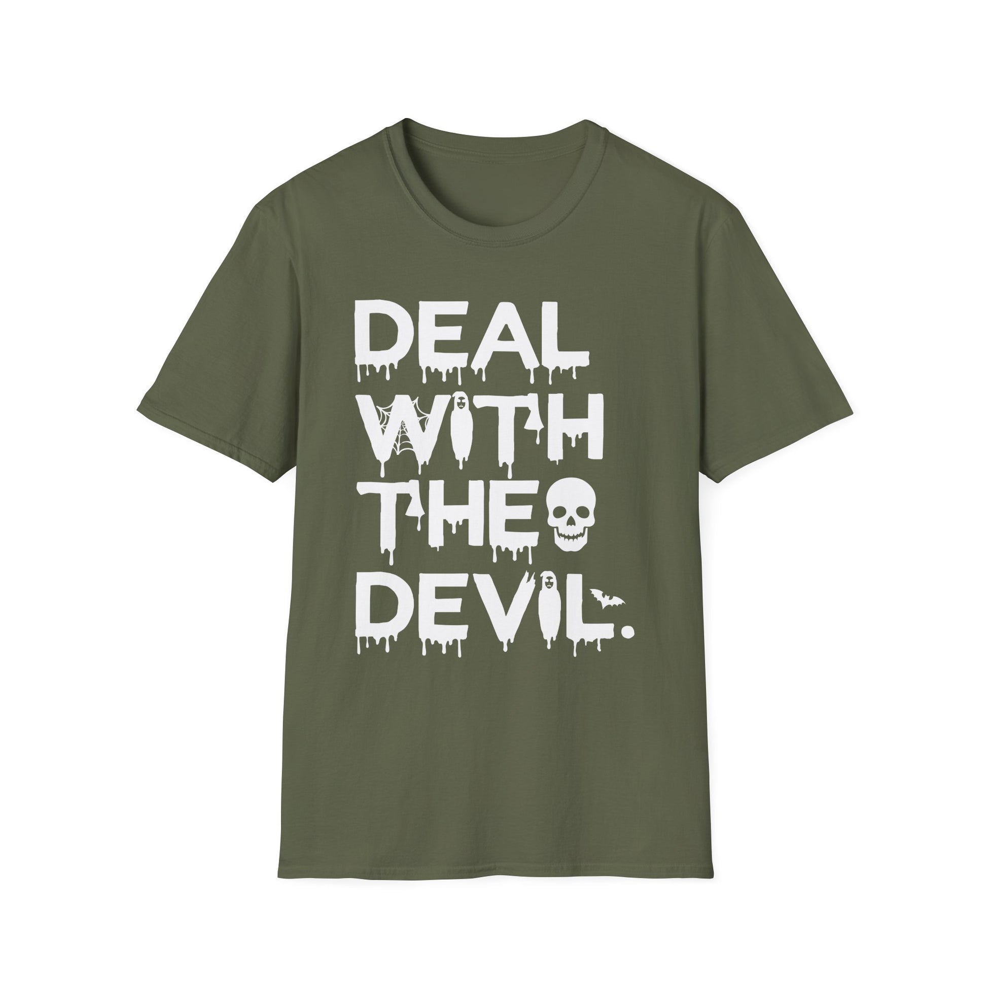 T-Shirt — “Deal With The Devil” Halloween Graphic Tee