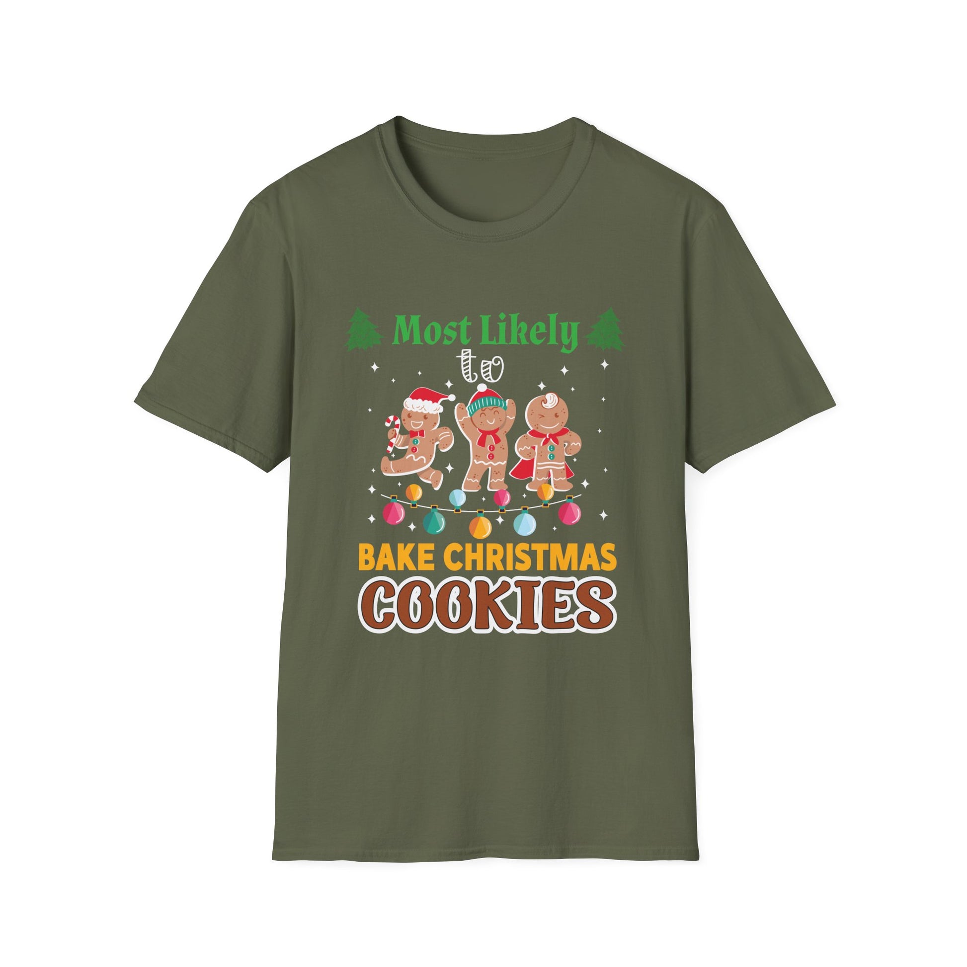 Most Likely To Bake Christmas Cookies Christmas Family Unisex Softstyle T-Shirt