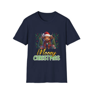 Mooey Christmas Heifer Cow Reindeer Christmas Lights Unisex Softstyle T-Shirt