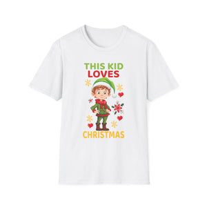 This Kid Loves Christmas Xmas Pajama Toddler Boys Girls Kids T-Shirt