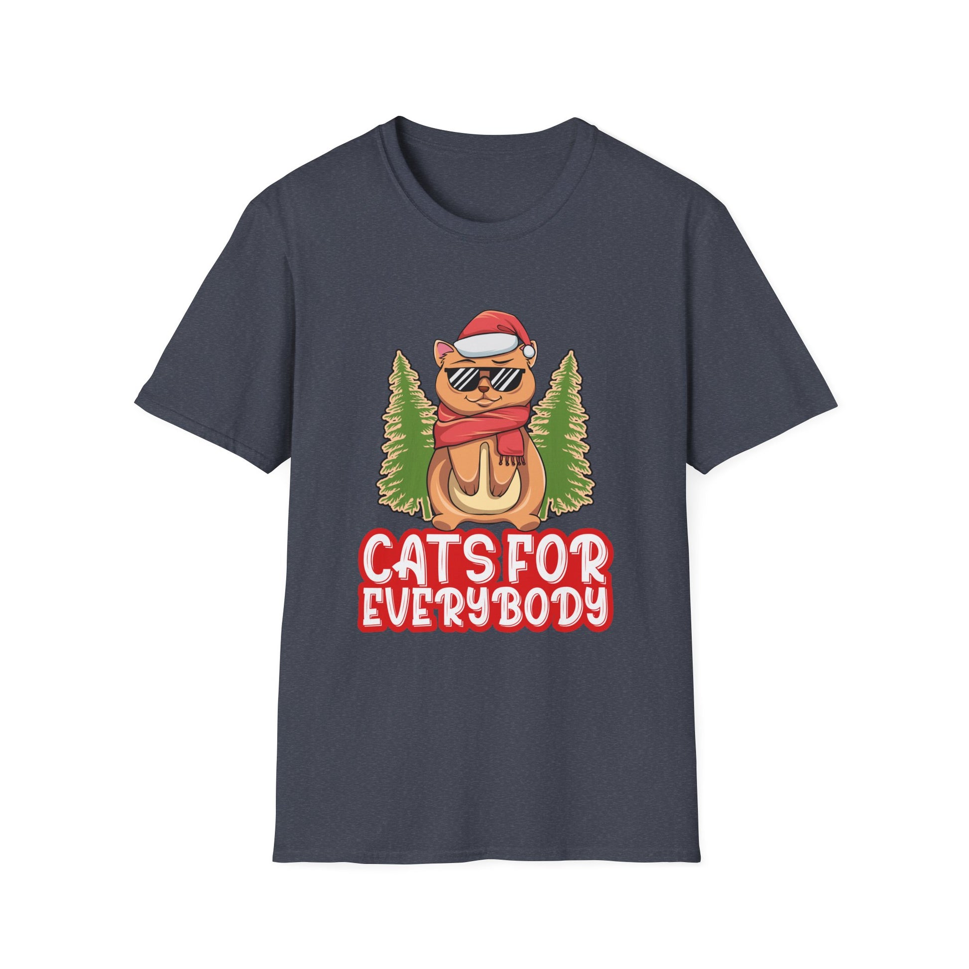 Cats For Everybody Christmas Cat Funny Xmas Women Santa Unisex T-Shirt