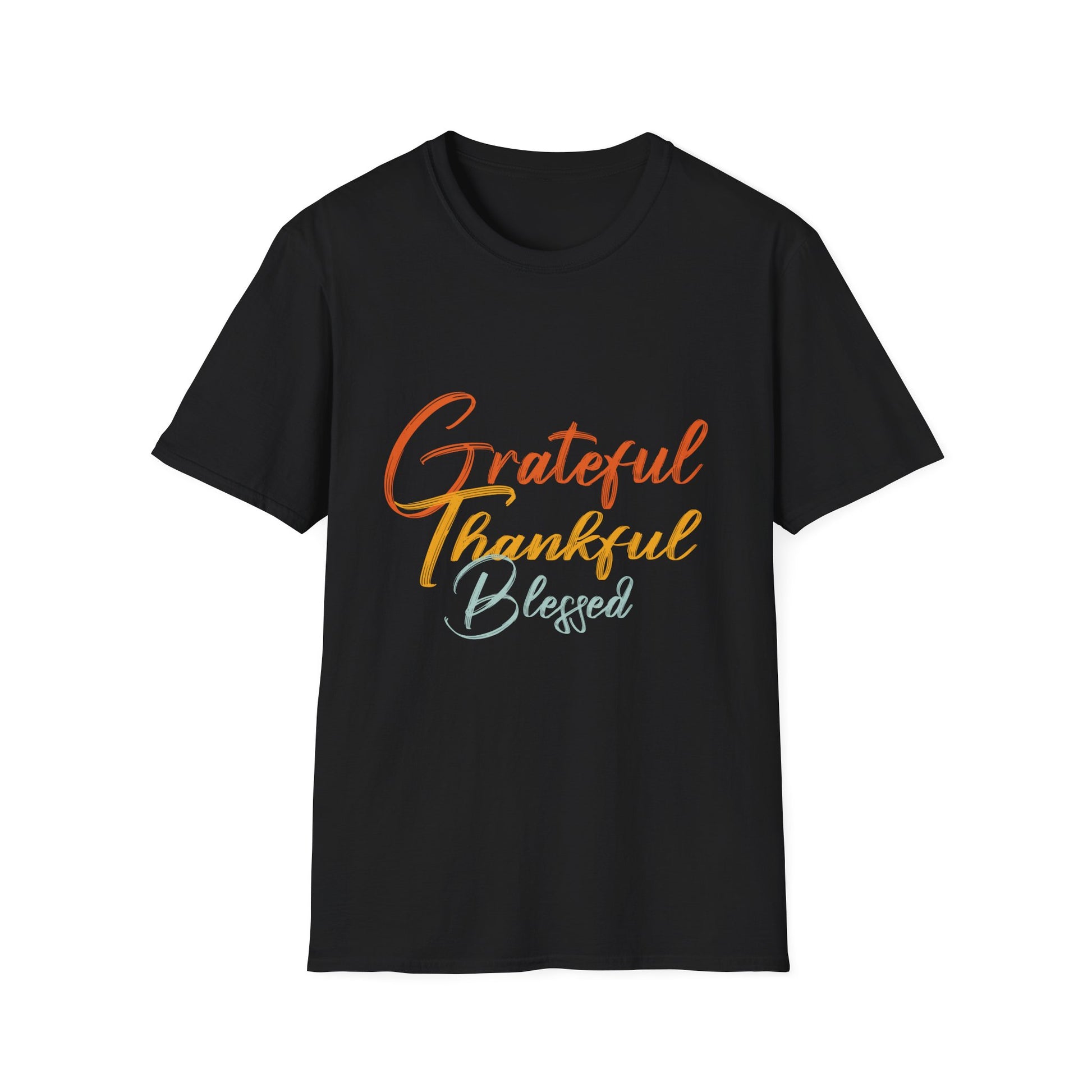 Grateful Thankful Blessed T-Shirt — Fall Thanksgiving Christian Inspirational Tee