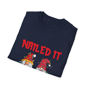 Christmas Gnomes Tangled Lights Merry Christmas Nailed It Unisex T-Shirt