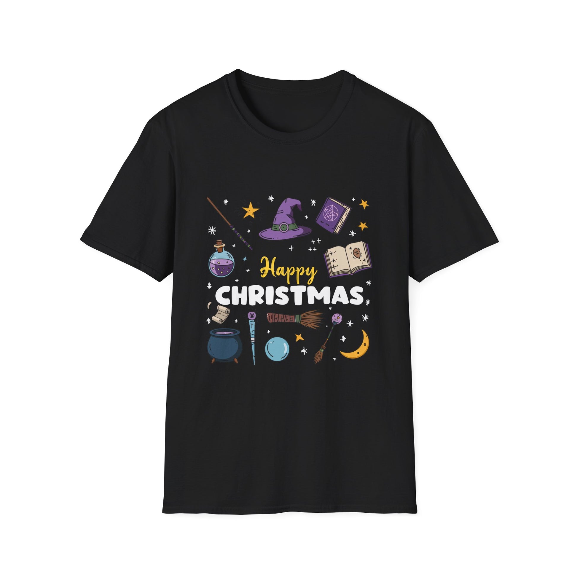 Christmas Magic T-Shirt — "Happy Christmas" Witchy Holiday Design