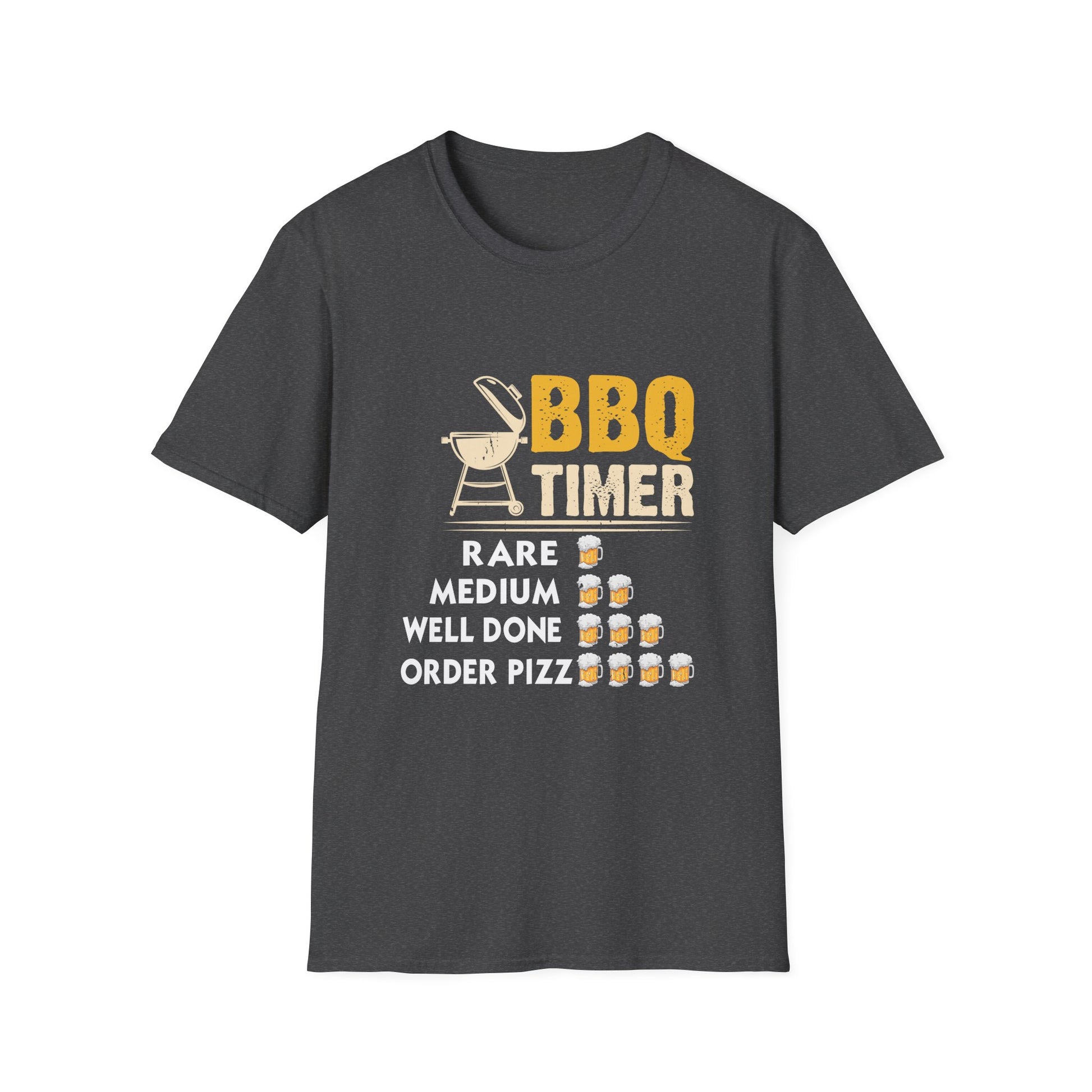 BBQ Timer T-Shirt — Funny Grilling Beer Icons Tee