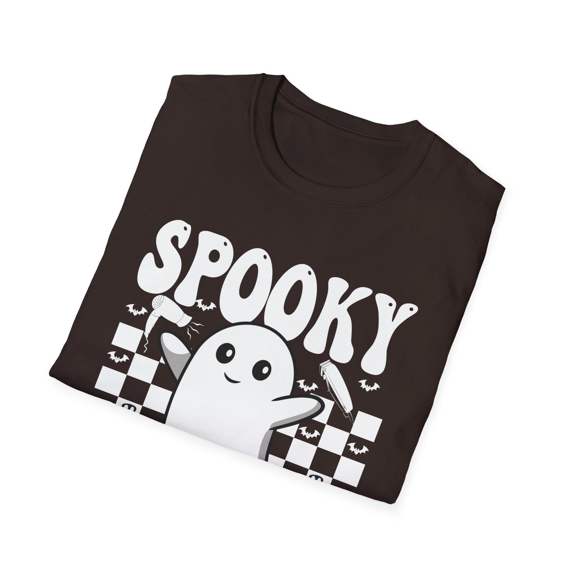 Spooky Hairstylist T-Shirt — Cute Ghost Hairdresser Halloween Tee