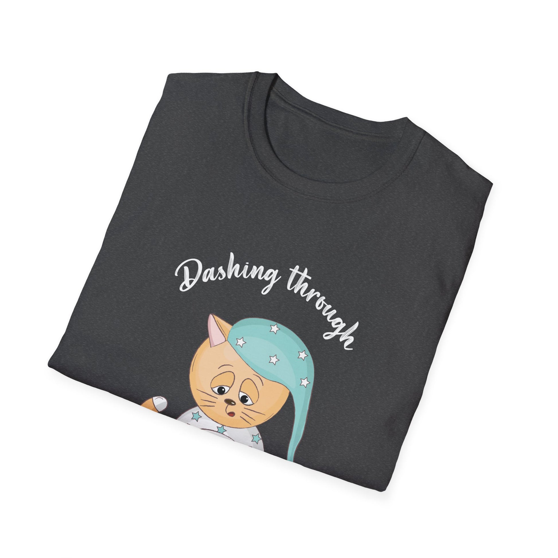 Christmas Cat Dashing Through The No Coffee Grumpy Christmas Unisex T-Shirt
