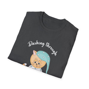 Christmas Cat Dashing Through The No Coffee Grumpy Christmas Unisex T-Shirt