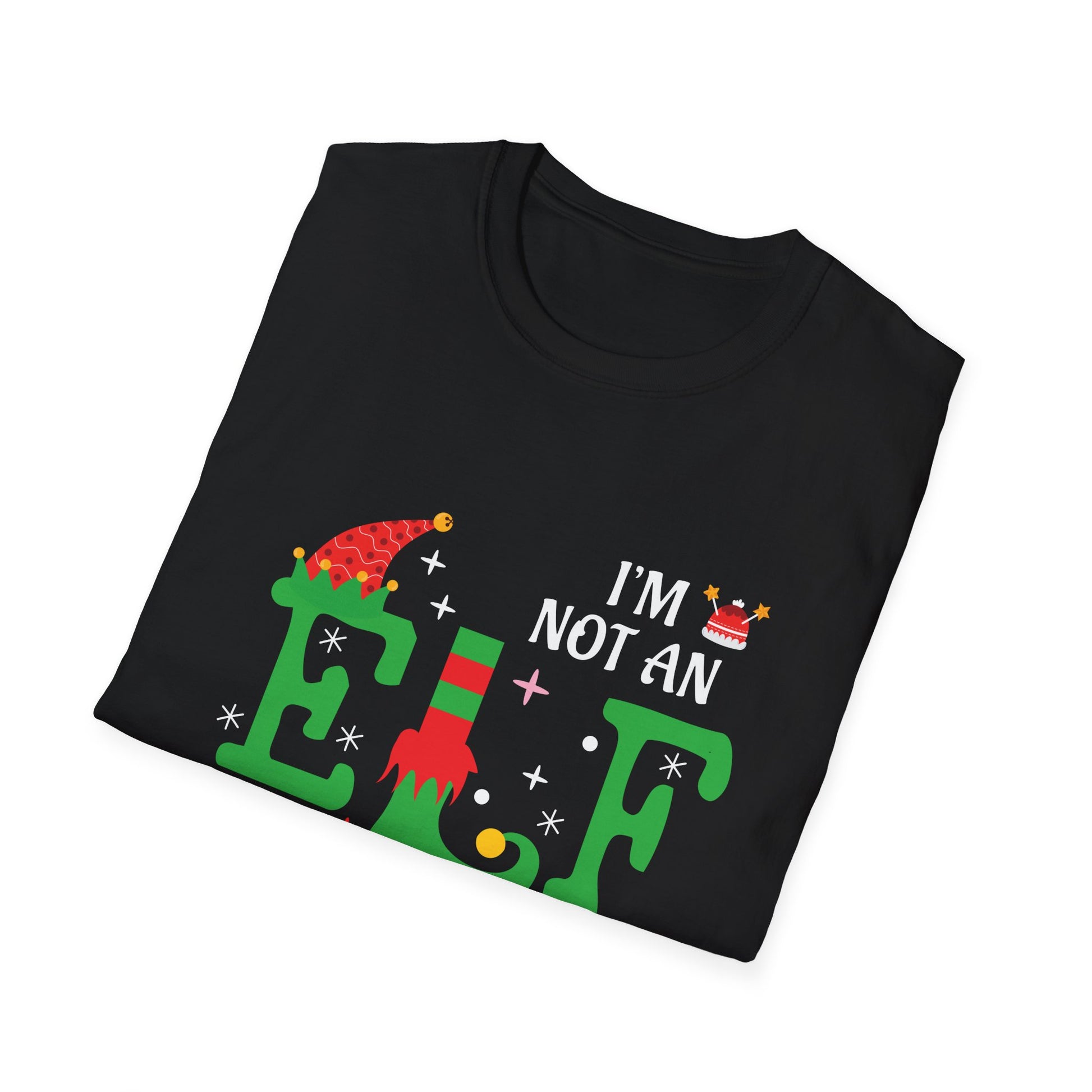 Elf Short Funny Christmas T-Shirt – "I'm Not an Elf I'm Just Short" Holiday Tee