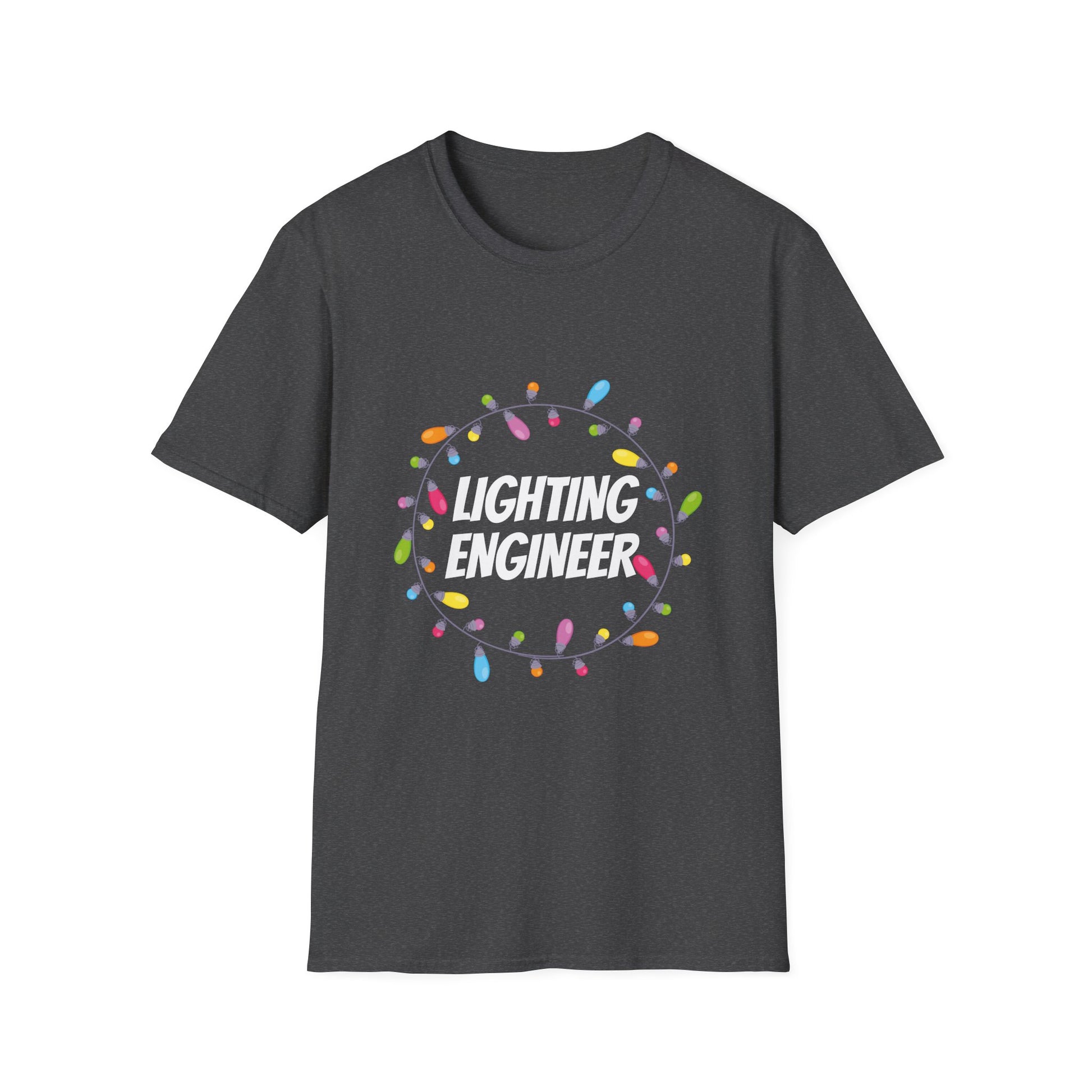 Lighting Engineer T-Shirt – Holiday String Lights Graphic Tee for Techs & Stage Crew