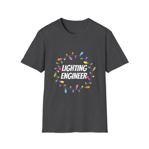 Lighting Engineer T-Shirt – Holiday String Lights Graphic Tee for Techs & Stage Crew