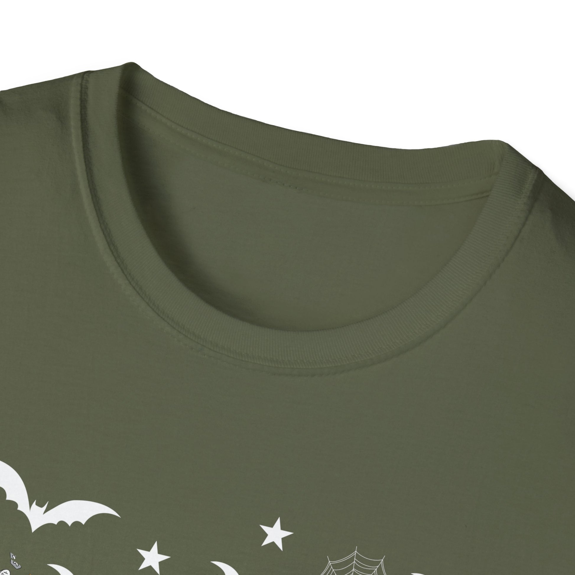 Halloween Boo Ghost Pumpkin T-Shirt — Spooky Bat & Candy Pattern Tee