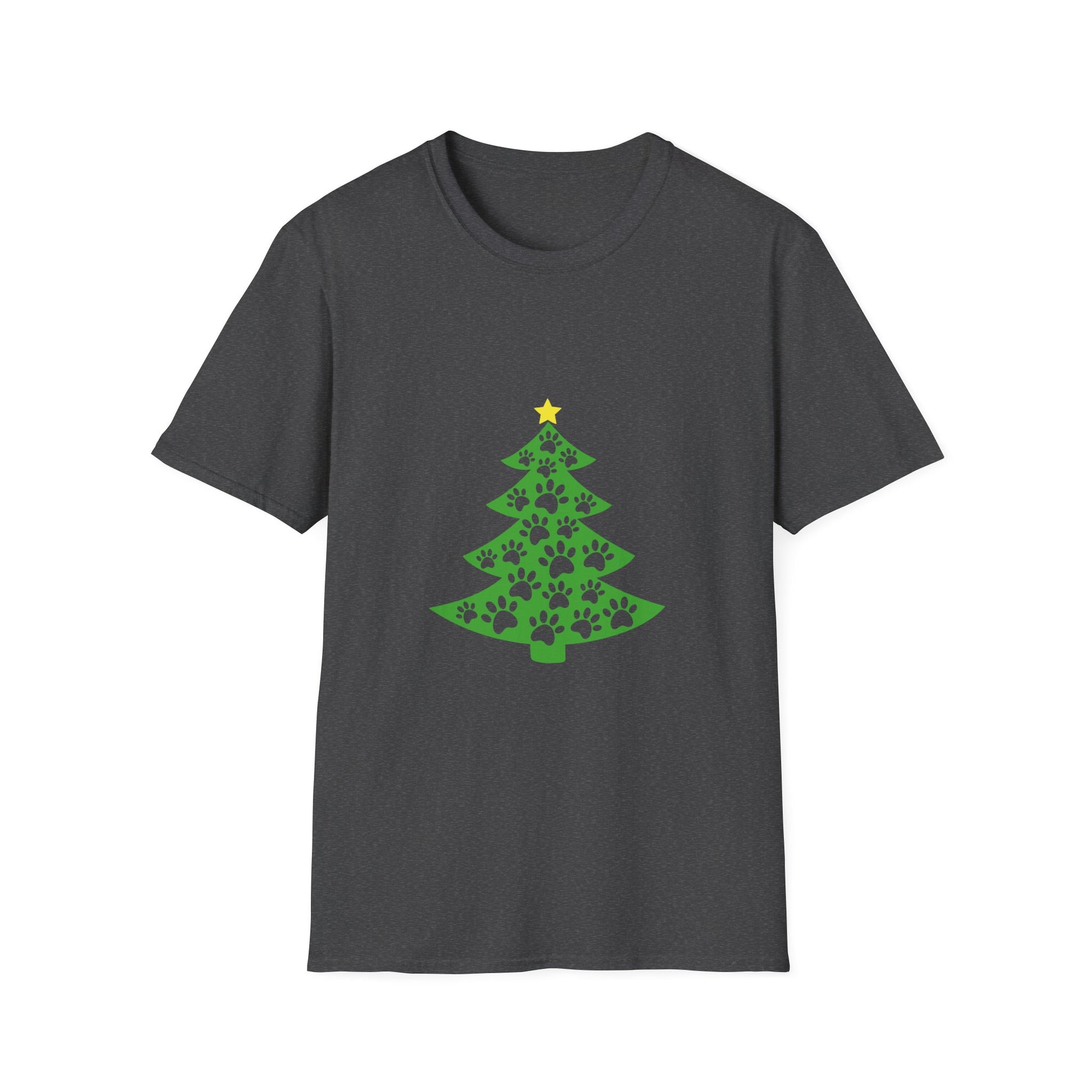 Christmas Paw Print T-Shirt — Pet Lover Holiday Tree Tee