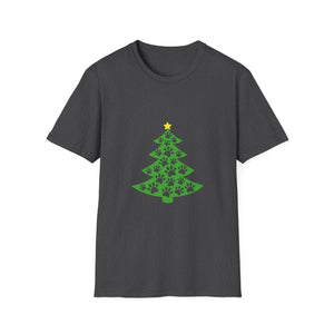 Christmas Paw Print T-Shirt — Pet Lover Holiday Tree Tee