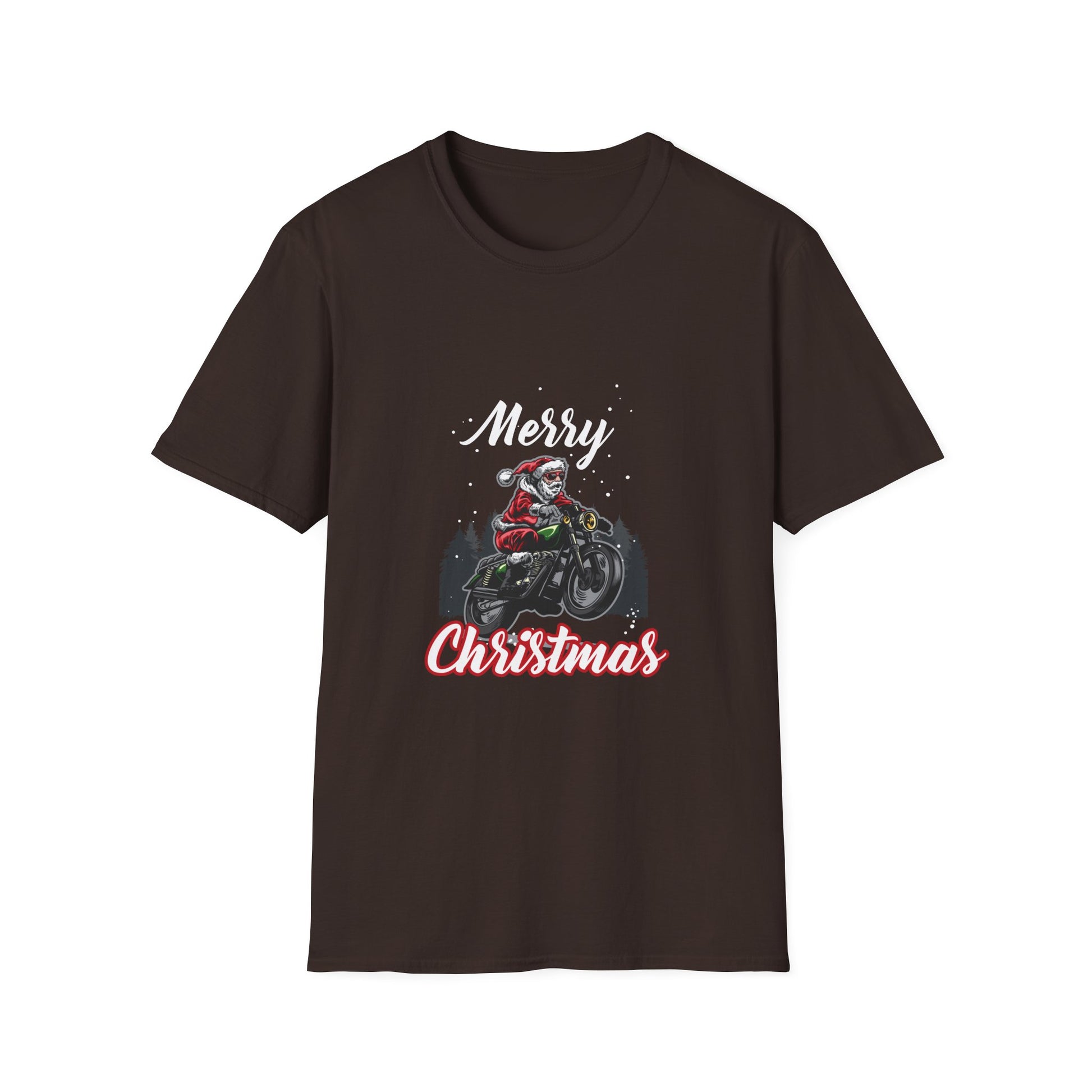 Christmas Motorcycle T-Shirt — 'Merry Christmas' Santa Biker Tee