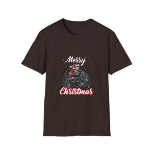 Christmas Motorcycle T-Shirt — 'Merry Christmas' Santa Biker Tee