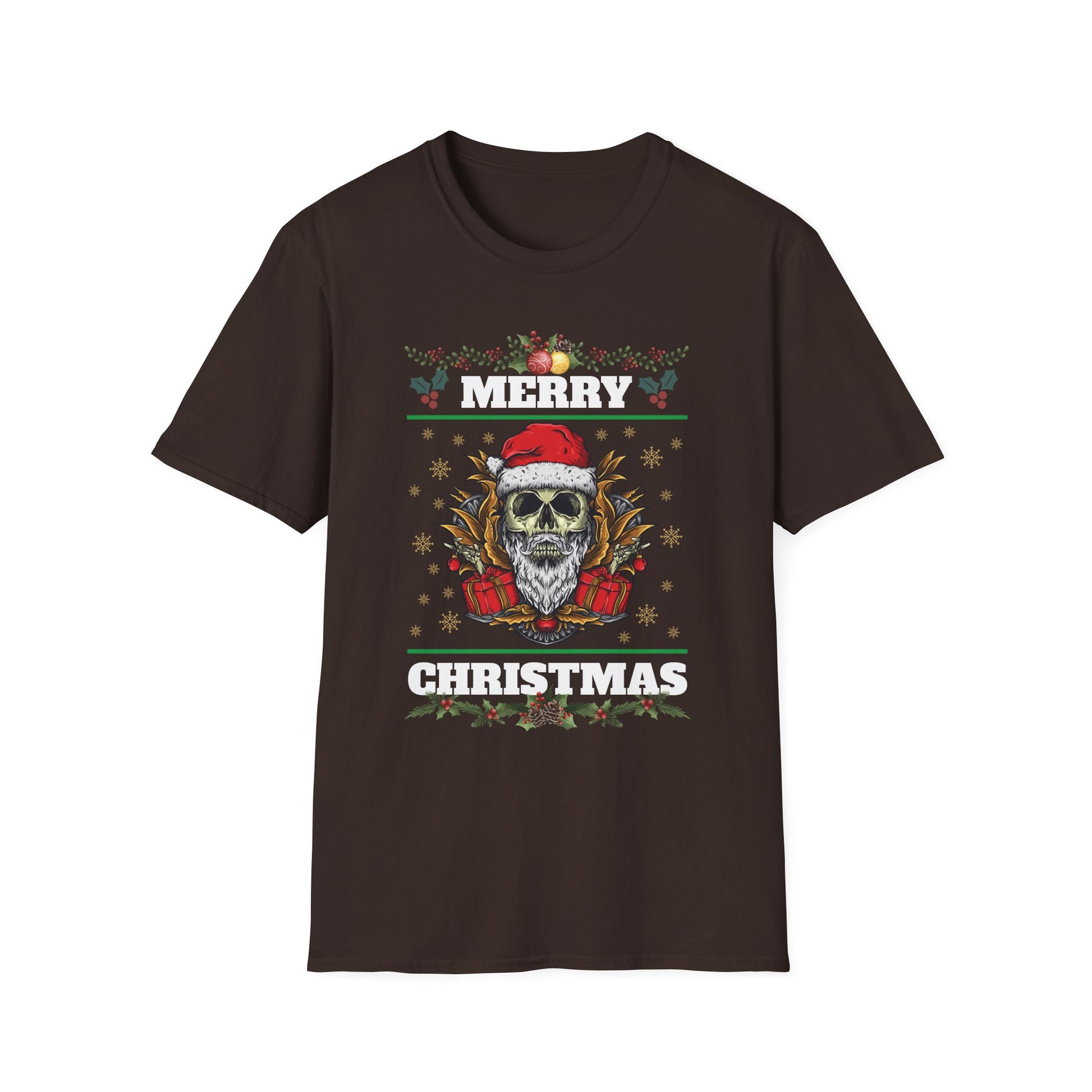 Merry Christmas Skull T-Shirt — Santa Skull Holiday Tee